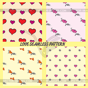 Set valentine seamless patterns - vector image