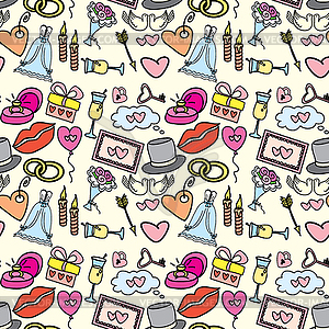 Seamless pattern -Wedding, marriage, bridal - vector image