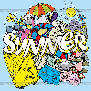 Summer background - vector image