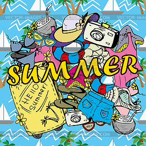 Summer holiday background - vector image