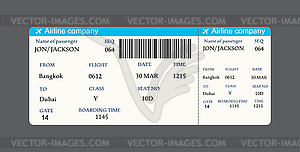 Билет на авиалинию с кодом QR2 - векторная иллюстрация