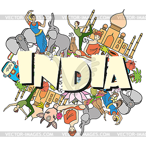 India colored set - vector clipart