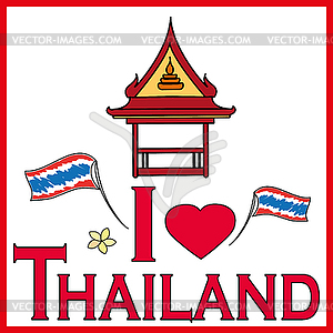 I love Thailand background - vector image