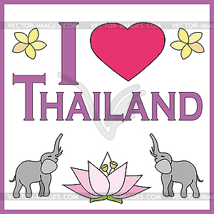 I love Thailand background - vector clipart