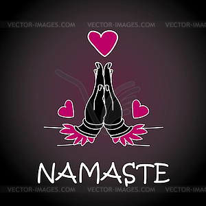 Welcome gesture of hands of Indian woman character - vector image