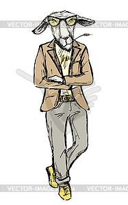 Fashion Portrait of donkey Hipster - vector clipart