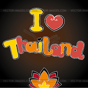 I love Thailand background - vector EPS clipart
