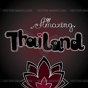 Удивительный фон Таиланда, ручной рисунок - векторная иллюстрация