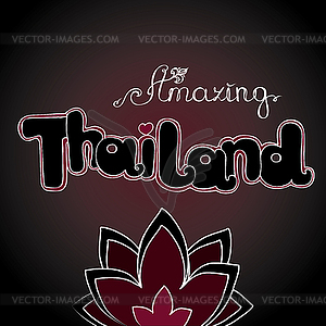 Amazing Thailand background, hand drawing - vector clipart