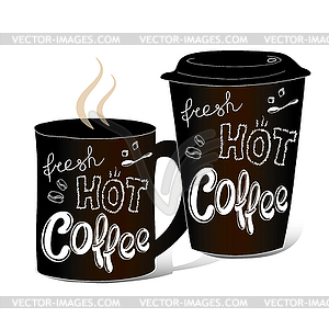 Black coffee cup - vector image