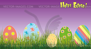 Easter Background colorful eggs , place for text - vector clipart