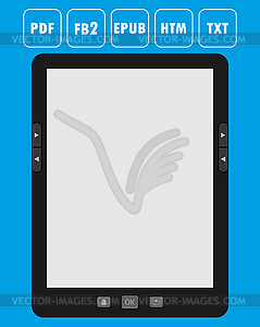 Portable modern tablet e-book reader - vector image