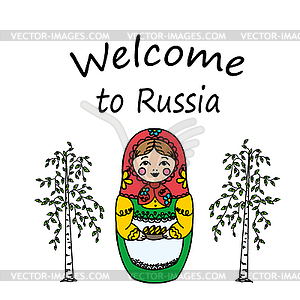 Russian dolls - matryoshka - vector image