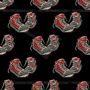 Sneakers seamless pattern, - vector clipart