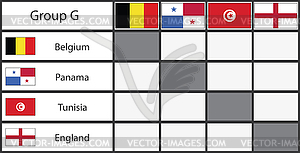 Russia 2018 football group stage template - vector clipart
