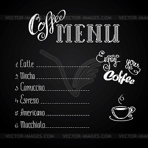Кофе меню - векторный дизайн