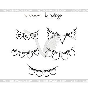 Doodle set - bunting - vector image