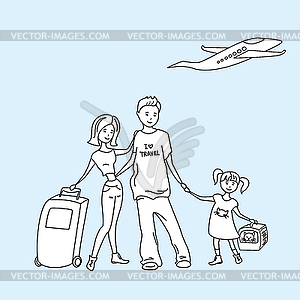 Family travel design - vector image