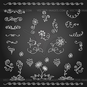 Calligraphic design elements and page decoration - vector clip art