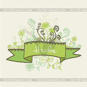 Card with flowers and place for an inscription - vector image