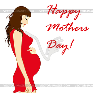 Beautiful pregnant woman - vector clipart