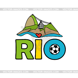 Rio de janeiro with sugar head hill - vector clip art