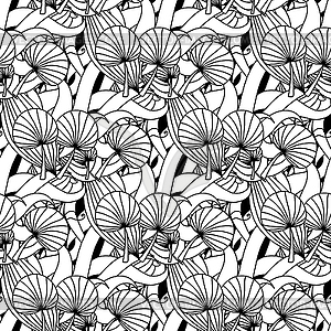 Floral seamless pattern background with leaves - vector clip art