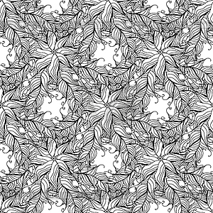 Floral seamless pattern background with leaves - vector clipart