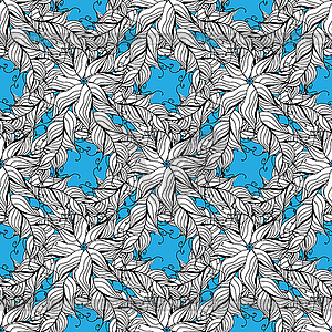 Floral seamless pattern background with leaves - color vector clipart