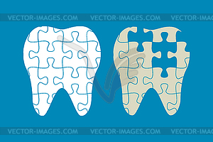 Tooth of puzzle - vector clip art