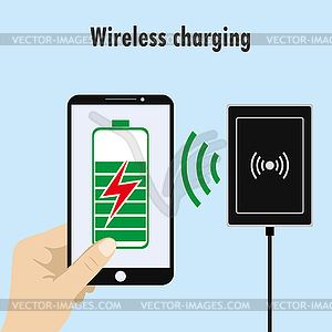 Phone on Wireless Charge - vector clipart