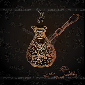 Old coffee Cezve - vector image