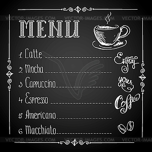 Кофе меню - изображение в векторе / векторный клипарт