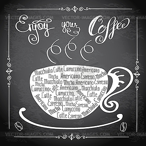 Enjoy your coffee, logo or background, - vector clip art