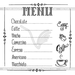 Coffee menu - vector image