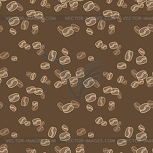 Seamless pattern with coffee beans - vector image