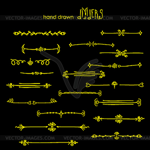 Dividers, line border set and design element - vector clipart