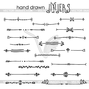 Dividers, line border set and design element - vector image