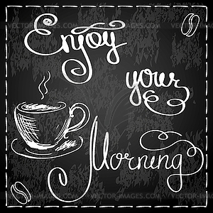 Enjoy your morning and coffee - vector clipart