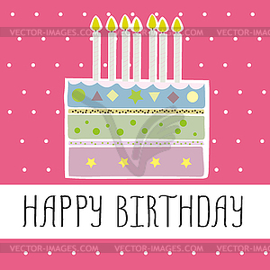 Happy birthday card - royalty-free vector clipart