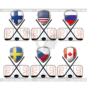 Set hockey icon or logo - vector clipart / vector image