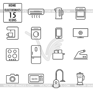 Набор значков бытовой техники - изображение в формате EPS