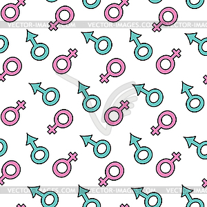 Gender icon seamless pattern - vector image