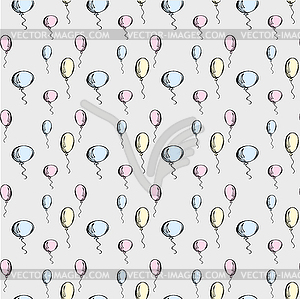 Balloons seamless pattern - vector clipart