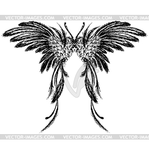 Wings ,hand drawing - vector image