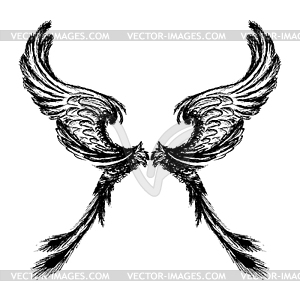 Wings ,hand drawing - vector EPS clipart