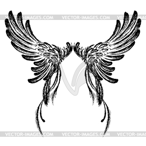 Wings ,hand drawing - vector image