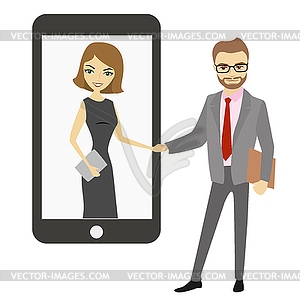 Handshake between people - vector clipart / vector image