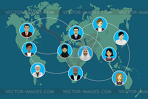 Global Communication between people - vector image