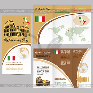 Traveler`s guide or banner with map - vector clip art